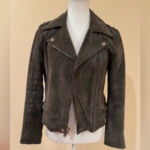 BCBG Leather Suede Moto Jacket; Size S